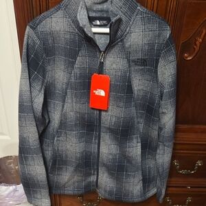 The North Face Men's Black and Gray Checkered Jacket